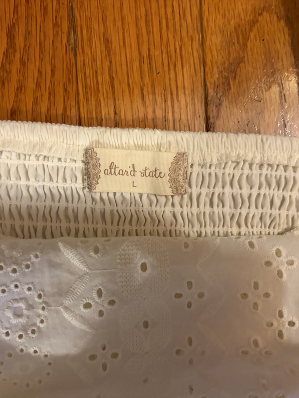 Altar'd State White Eyelet Lace Flutter Sleeve Top - Picture 2 of 6